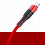 Wholesale 3-in-1 Nylon Strong Charge and Sync USB Cable 2.4A [3 FT] (Red)